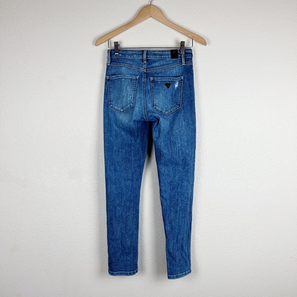 GUESS Embroidered Floral Distressed Hugh Rise Skinny Jeans Sz 26 - Picture 4 of 10